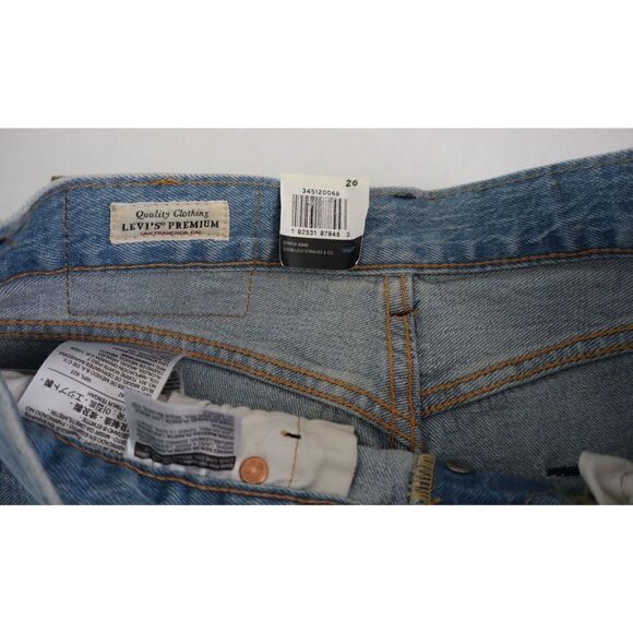Levi's 501 Men's Sz 26 Blue Denim Hemmed Stretch Button Fly Shorts $60+ - Picture 3 of 6